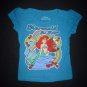 NWT Disney Princess Ariel Little Mermaid Baby Girl Blue Short Sleeve Shirt 18 M