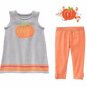 NWT Gymboree Happy Harvest Pumpkin Sweater Dress Leggings & Hair Clip Outfit 2T