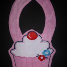 NEW Carter's Pink Birthday Cupcake Baby Girl Terry Cloth Teething Bib