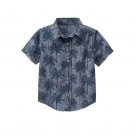 NWT Gymboree Outdoor Explorer Baby Boy Blue Button Down Palm Tree Shirt 6-12 M