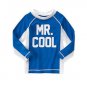 NWT Gymboree Mr. Cool Boys Long Sleeve Blue Rash Guard Swim Shirt 18-24 Months