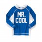 NWT Gymboree Mr. Cool Boys Long Sleeve Blue Rash Guard Swim Shirt 18-24 Months