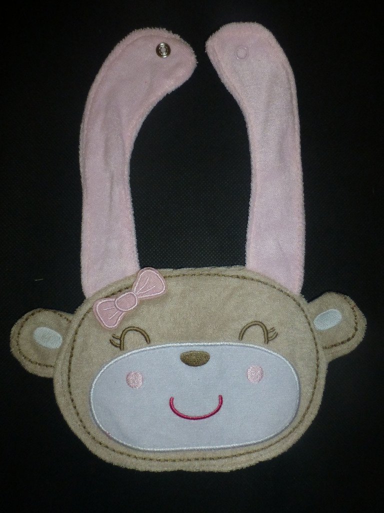 NEW Carter's Light Pink Monkey Baby Girl Terry Cloth Teething Drool Bib