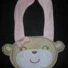 NEW Carter's Light Pink Monkey Baby Girl Terry Cloth Teething Drool Bib
