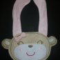 NEW Carter's Light Pink Monkey Baby Girl Terry Cloth Teething Drool Bib