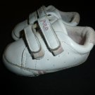 Ralph Lauren Polo Baby Girls White Leather Sneakers Crib Shoes Size 3