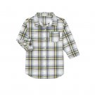 NWT Crazy 8 Blue Yellow Plaid Boys Long Sleeve Button Down Shirt Medium 7-8