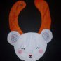 NEW Carter's White Mouse Baby Girl Terry Cloth Teething Drool Bib