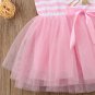 NWT Girls Gold Glitter Unicorn Pink Striped Sleevless Tutu Dress 2T 3T 4T 5T