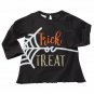 NWT Mud Pie Trick Or Treat Sequin Spiderweb Girls Black Halloween Tunic Shirt