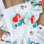 NEW Disney Princess Ariel Little Mermaid Girls Sleeveless White Ruffle Dress