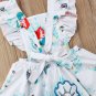 NEW Disney Princess Ariel Little Mermaid Girls Sleeveless White Ruffle Dress