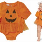 NWT Mud Pie Pumpkin Baby Girls Tutu Crawler Bodysuit