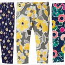 NWT Gymboree Hello Yellow Woodland Weekend Floral Gray Girls Leggings