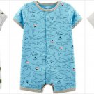 NWT Carters Sharks Lizard Alligator Baby Boys Short Sleeve Romper Jumpsuit