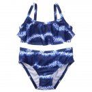 NWT Gymboree Americana Tie Dye Girls Blue Flounce Bikini Swimsuit Set