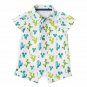 NWT Mud Pie Cactus Baby Boys Short Sleeve White Romper Jumpsuit Shortall