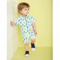 NWT Mud Pie Cactus Baby Boys Short Sleeve White Romper Jumpsuit Shortall