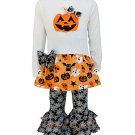 NWT Ann Loren Jack-O-Lantern Pumpkin Girls Tunic Dress Leggings Halloween Outfit