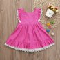 NWT Boutique Girls Pink Sleeveless Lace Hem Ruffle Dress 2T 3T 4T 5T