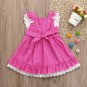 NWT Boutique Girls Pink Sleeveless Lace Hem Ruffle Dress 2T 3T 4T 5T