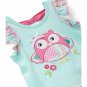 NWT Nannette Turquoise Owl Tunic & Leggings Girls Outfit Set 2T 3T 4T 5 6