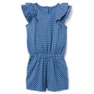 NWT Gymboree Sunwashed Days Girls Blue Diamond Ruffle Romper Sunsuit Jumpsuit