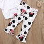 NWT Minnie Mouse Girls White Shirt Polka Dot Ruffle Leggings Outfit 2T 3T 4T 5T