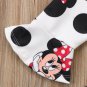NWT Minnie Mouse Girls White Shirt Polka Dot Ruffle Leggings Outfit 2T 3T 4T 5T