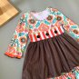 NEW Boutique Girls Floral Orange Ruffle Tunic Dress & Leggings Outfit Set