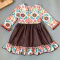 NEW Boutique Girls Floral Orange Ruffle Tunic Dress & Leggings Outfit Set