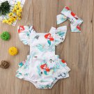 NEW Disney Princess Ariel Little Mermaid Baby Girls Ruffle Romper Headband Set