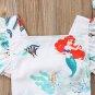 NEW Disney Princess Ariel Little Mermaid Baby Girls Ruffle Romper Headband Set