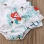 NEW Disney Princess Ariel Little Mermaid Baby Girls Ruffle Romper Headband Set