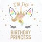 NWT The Childrens Place Birthday Princess Glitter Unicorn Girls White Shirt