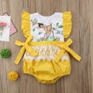 NEW Disney Bambi Baby Girls Yellow Ruffle Romper Bodysuit Jumpsuit Outfit