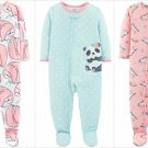 NWT Carters Unicorn Panda Sloth Toddler Girls Footed Jersey Sleeper Pajamas