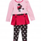 NWT Nannette Girls Poodle Pink Striped Tunic & Leggings Outfit Set 2T 3T 4T 5 6