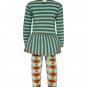 NWT Ann Loren Thanksgiving Pumpkin Ruffle Tunic Dress Leggings Outfit Set