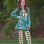 NWT Ann Loren Thanksgiving Pumpkin Ruffle Tunic Dress Leggings Outfit Set