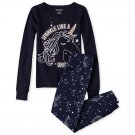 NWT The Childrens Place Unicorn Glow in the Dark Girls Long Sleeve Pajamas Set