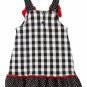 NWT Nannette Girls Ladybug Black White Plaid Ruffle Tunic Red Leggings Outfit
