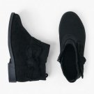 NWT Gymboree Rising Stars Girls Black Vegan Suede Bow Ankle Boots 12