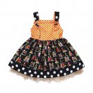 NEW Halloween Trick or Treat Girls Orange Black Sleeveless Dress
