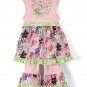 NWT Ann Loren Boutique Girls Floral Tunic Dress Ruffle Pants Outfit Set