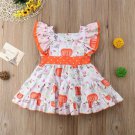 NEW Pumpkin Girls Sleeveless White Orange Ruffle Dress 18 M 2T 3T 4T 5T