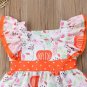 NEW Pumpkin Girls Sleeveless White Orange Ruffle Dress 18 M 2T 3T 4T 5T