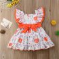 NEW Pumpkin Girls Sleeveless White Orange Ruffle Dress 18 M 2T 3T 4T 5T