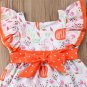 NEW Pumpkin Girls Sleeveless White Orange Ruffle Dress 18 M 2T 3T 4T 5T