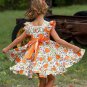 NEW Pumpkin Girls Sleeveless White Orange Ruffle Dress 18 M 2T 3T 4T 5T